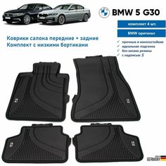 Коврики BMW 5 G30/G31/M5 F90 всепогодные резиновые (4шт) (с низкими бортами)
