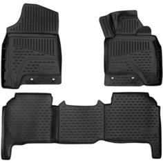 Коврики 3D в салон подходят для TOYOTA Land Cruiser 200 рест. 2012-, П. Р, 3шт. (черный, полиуретан) / Тойота Ленд крузер Element