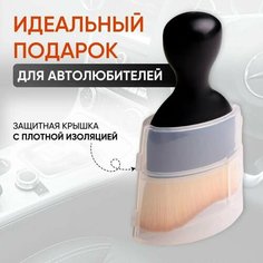 Кисть-щетка, для детейлинга/чистки дефлектора, черная матовая, пластик, 9х2 см Нет бренда