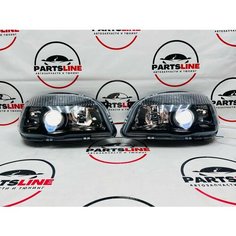 Фары передние комплект Шевроле Нива 2.5 Bi-Led черная маска / Chevrolet Niva Parts Line