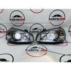 Фары передние Калина 1 2.5 bi-led хром маска в стандартном стиле комплект Parts Line