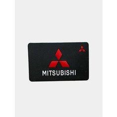 Коврик на панель автомобиля противоскользящий с логотипом MITSUBISHI Нет бренда