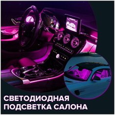 Светодиодная подсветка, подсветка салона автомобиля светодиодная с пультом, RGB Carowell