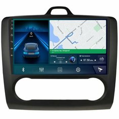 Магнитола CRS-300 Форд Фокус 2 с климатом (черная рамка) Ford Focus 2 - Android 13 - Процессор 8 ядер - Память 4+64Gb - Carplay - DSP 36 полос - 4G(Sim)