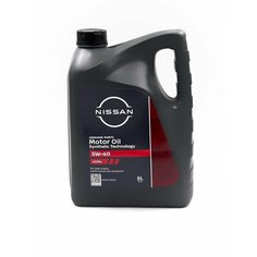 Моторное масло Nissan 5W-40, 5 литров, синтетическое, пластик