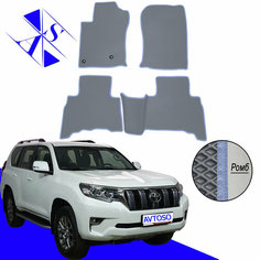 Автомобильные коврики EVA/ЕВА/ЭВА для Toyota Land Cruzer Prado 150 2013-н. в серый василек Avtoso