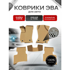 Коврики ЭВА сота для авто Ягуар / Jaguar X-Type 2001-2009 Г. В. Бежевый с Бежевым кантом Richmark