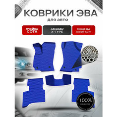 Коврики ЭВА сота для авто Ягуар / Jaguar X-Type 2001-2009 Г. В. Синий с Синим кантом Richmark