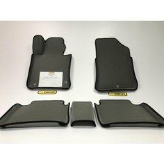 Коврики EVA для Kia Optima 4 поколение, JF (03.2016 - 11.2020) - Комплект в салон - 3D С бортиками - Серый - Черный кант Нет бренда