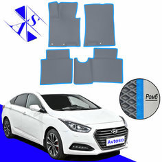 Автомобильные коврики EVA/ЕВА/ЭВА для Hyundai I40 / Хендай Ай40 / Хендай И40 2011-2019 серый галубой Avtoso