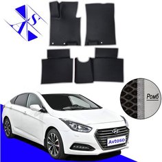 Автомобильные коврики EVA/ЕВА/ЭВА для Hyundai I40 / Хендай Ай40 / Хендай И40 2011-2019 черный серый Avtoso