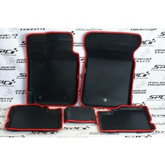 Новинка! Коврики Ева с Пресс Бортами на Nissan Almera III (G15), ПРЕМИУМ_3D, черно-красный SPC