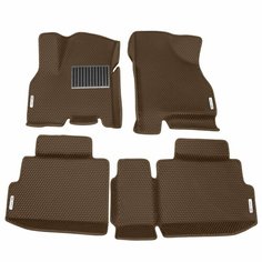 Автомобильные коврики ЭВА (EVA) для Chery Tiggo 7 Pro Max / Черри Тигго 7 Про Макс с 3D бортами 2022 - н. в. + подпятник + 4 логотипа АвтоЕва.рф