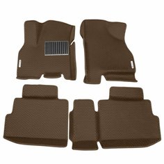 Автомобильные коврики ЭВА (EVA) для Chery Tiggo 7 Pro Max / Черри Тигго 7 Про Макс с 3D бортами 2022 - н. в. + подпятник + 2 логотипа АвтоЕва.рф