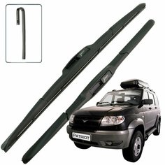 Дворники UAZ Patriot / УАЗ Патриот 3163 2005 2006 2007 2008 2009 2010 2011 2012 2013 2014 Щетки стеклоочистителя гибридные ОЕМ для автомобиля LYNXauto 530мм-530мм к-т 2 шт.