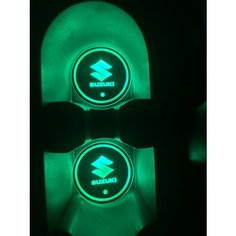 Подсветка подстаканников с логотипом Suzuki светодиодная Сузуки 2шт Shadowlight