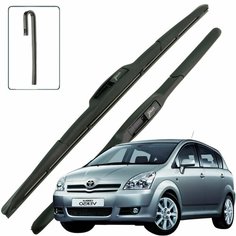 Дворники Toyota Corolla Verso AR10 / Тойота Версо АР10 2004 / 2005 / 2006 / 2007 Щетки стеклоочистителя гибридные ОЕМ для автомобиля LYNXauto 650мм-400мм к-т 2шт.