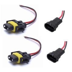 2шт папа / 2шт мама Авто штекер разъём коннектор пластиковый влагозащищенный, штекер с защелкой с многожильными проводами 13см Noname