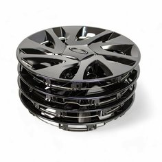 Колпаки Лада Гранта r14 косой рисунок черный лак комплект 4шт. Нет бренда