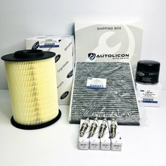 Комплект фильтров Ford Focus III 1.6 2.0 + свечи зажигания / набор ТО Форд Фокус 3