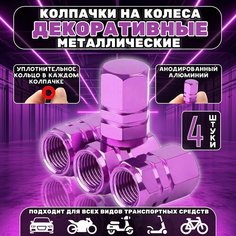 Колпачки на ниппель авто с резиновой прокладкой / Алюминиевый набор для колес / Для автомобилей, мотоциклов, велосипедов Giggle Gear