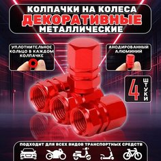 Колпачки на ниппель авто с резиновой прокладкой / Алюминиевый набор для колес / Для автомобилей, мотоциклов, велосипедов Giggle Gear