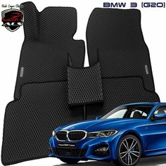 Автомобильные коврики BMW 3 G20 EVA PRIME / коврики БМВ 3 g20 черные с черным кантом