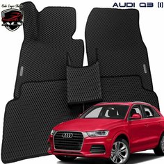 Автомобильные коврики для AUDI Q3 I EVA PRIME, коврики Ауди q3 черные с черным кантом Auto Loyce Studio