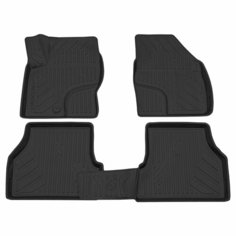 Коврик салонный полиуретановый (черный) для Ford Focus II (08-11) (Борт 4см) Rezkon