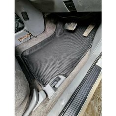 Коврики ЕВА (EVA, ЭВА, 3Д) с бортами / Toyota Mark2 100 1996-2000 / Тойота Марк2 100 правый руль задний привод /темно-серый сота с черным кантом премиум Авис Авто