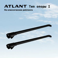 Багажник на крышу Atlant для GAC GS5 внедорожник 2020- на классические рейлинги в распор, черный