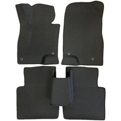 ЕВА коврики для Mazda 6 III (GJ) 2012-2023 / Мазда 6 Джи Джей / Черные соты / Черный кант / Комплект 5 шт. Evaformat