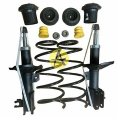Комплект передней подвески пружины + амортизаторы + чашки Chevrolet Lacetti / Шевролет Лачетти (седан) Тайвань