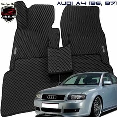 Автомобильные коврики AUDI A4 B6-B7 EVA PRIME, коврики Ауди А4 b6 b7 черные с черным кантом Auto Loyce Studio