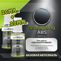 Luxfore подкраска для царапин и сколов Ssangyong ABS Grey 20 мл + лак 20 мл комплект