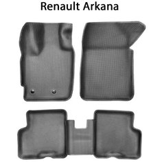 Автомобильные коврики ЭВА с Бортами для Renault Arkana. ЕВА соты от SUPERVIP для Рено Аркана. Серый цвет.