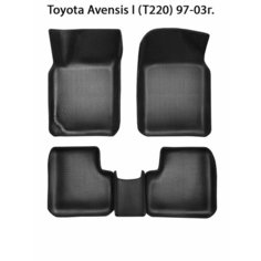 Автомобильные коврики ЭВА для Toyota Avensis I (T220). ЕВА соты от SUPERVIP для Тойота Авенсис 1 (Т220). Черный цвет.