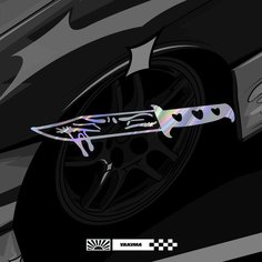 Нож v3 - JDM Голографическая Наклейка Аниме Нет бренда