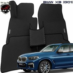 Автомобильные коврики BMW X3M (G01) M-series рестайл EVA PRIME / коврики БМВ g01 черные с черным кантом