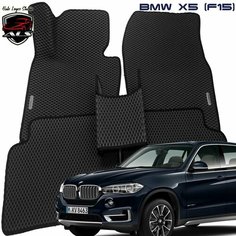 Автомобильные коврики для BMW X5 (F15) EVA PRIME / коврики БМВ f15 Черные с черным кантом