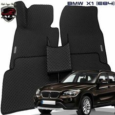 Автомобильные коврики BMW X1 (E84) EVA PRIME / коврики БМВ е84 черные с черным кантом