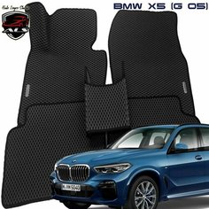 Автомобильные коврики для BMW X5 G05 задний привод EVA PRIME / коврики БМВ g05 черные с черным кантом
