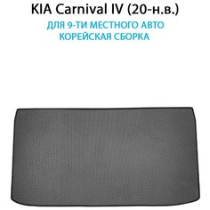 Коврик ЭВА в багажник для KIA Carnival IV (20-н. в.) для 9-ти местного авто. Корейская сборка. ЕВА соты от SUPERVIP. Серый цвет.