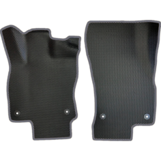 ЕВА коврики для Skoda Octavia A7 (2013-2020) 3 пок. / Шкода Октавия А7 / Черные соты / Темно-серый кант / Комплект 2 шт. Evaformat