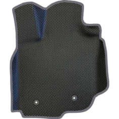 Коврик ЕВА водительский для Toyota RAV4 III (ХА30) 2005-2016 / Тойота Рав 4 3 поколение / Черные соты / Темно-серый кант Evaformat