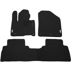 Автомобильные коврики ЭВА (EVA) для KIA SORENTO PRIME (III) / Киа Соренто Прайм 3 / 2014 - 2020 + подпятник + 2 логотипа АвтоЕва.рф