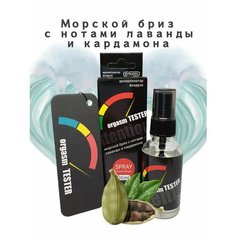 Ароматизатор для дома, офиса, автомобиля/ в машину Елка+Спрей CONTACT ORGASM TESTER с ароматом "Морской бриз с нотами кардамона"