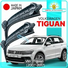 Дворники / Щетки стеклоочистителя бескаркасные VW / Volkswagen Tiguan / Фольцваген Тигуан 5N 2007 2008 2009 2010 2011 2012 2013 2014 2015 2016 2017 Push Button 19mm / LYNX (Япония) 600-530