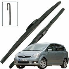 Дворники Toyota Corolla Verso AR10 / Тойота Версо АР10 рест 2007 / 2008 / 2009 Щетки стеклоочистителя гибридные ОЕМ для автомобиля LYNXauto 650мм-400мм к-т 2шт.