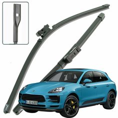 Дворники Porsche Macan 95B / Порше Макан рест. 2018 / 2019 / 2020 / 2021 / 2022 Щетки стеклоочистителя бескаркасные автомобильные LYNXauto 600мм-500мм к-т 2шт.
